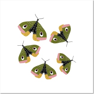 Colorful Moth Pattern Posters and Art